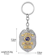 1 件装游戏电影浣熊警察胸针钥匙扣部门徽章珐琅警察别针项链男女背包饰品 - 彩色 - 查看 15
