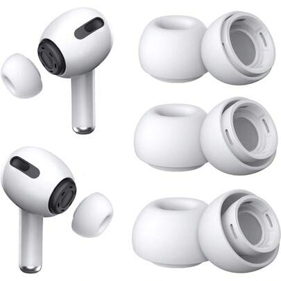 [3 Pairs] Replacement Eartips Compatible With Airpods Pro And Airpods Pro 2nd Gen, With Noise-Proof Vent, Silicone Earbuds Compatible With Airpods Pro With Portable Storage Case, Compatible With Charging Case (S/M/L)