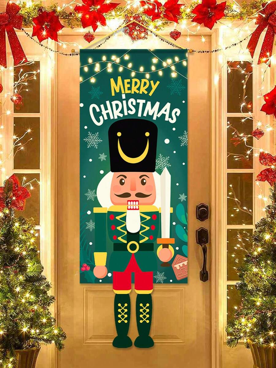 1 tấm rèm cửa treo cờ Giáng sinh, họa tiết quả hạch, phông nền polyester cho cửa ra vào, đồ trang trí treo cửa sổ cây thông Noel, đồ trang trí Giáng sinh, đồ trang trí cửa Giáng sinh, quà tặng tiệc Giáng sinh vui vẻ, phông nền tường phòng nghỉ lễ mùa đông trang trí nhà cửa, đồ trang trí tiệc năm mới Giáng sinh 2025, quà tặng Giáng sinh, Giáng sinh - kẹp hạt dẻ - Xem 1