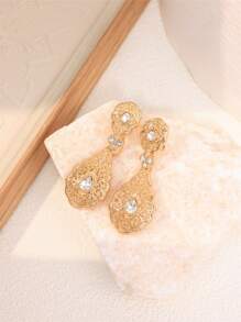 1 Pair Elegant Moroccan Stylish Women Earrings, Vintage Bride Imitation Gold Imitation Silver Earrings, Women Holiday Ramadam Essential Ear Pendant Earrings - Earrings - View 17