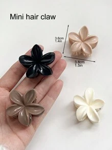 4 chiếc kẹp tóc mini màu trà sữa, hình hoa cúc bóng mượt, kích thước nhỏ 1,5 inch, bề mặt mờ, thích hợp làm phụ kiện tóc đi biển và nghỉ lễ, kiểu kẹp tóc mùa hè thanh lịch. - Nhiều màu - Xem 4