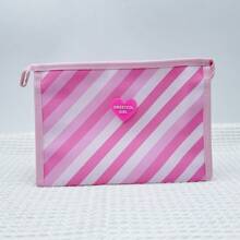 1pc Minimalist Striped Portable Travel Cosmetic Bag, Convenient Handheld Makeup Organizer, Elegant Skincare Storage Pouch - Multicolor - View 15