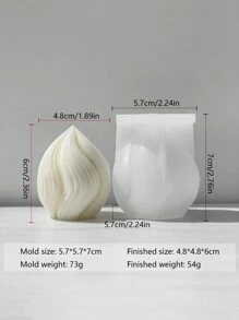 1 khuôn nến sáp hình học 3D, khuôn silicon hình giọt nước hình sóng để trang trí thạch cao thủ công DIY, đồ thủ công mỹ nghệ bằng nhựa trang trí nhà cửa, trang trí phòng, quà tặng - trắng - Xem 7