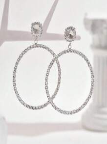 1 件女士优雅钻石耳环带吊坠，时尚珠宝配饰，适合新娘礼服 - 彩色 - 查看 9