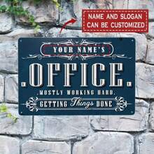 定制雕刻金属办公室铭牌 - 个性化名称或文字墙面装饰，8x12 英寸 - 适用于家庭和办公室礼物生日毕业的牌匾 - 彩色 - 查看 1