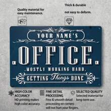 定制雕刻金属办公室铭牌 - 个性化名称或文字墙面装饰，8x12 英寸 - 适用于家庭和办公室礼物生日毕业的牌匾 - 彩色 - 查看 5