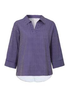 女士休闲条纹印花简约日常T恤