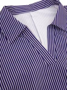 女士休闲条纹印花简约日常T恤