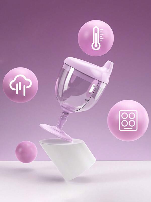 1pc 180ml High Stem Glass Cup, Glass, Juice Glass, Milk Cup, Spill-Proof Training Cup