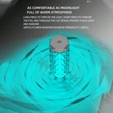 1pc水晶加湿器家用卧室七彩氛围灯办公室桌面便携式车载喷雾流行灯照片玫瑰氛围灯卧室简约水晶创意玫瑰加湿器 - 彩色 - 查看 11