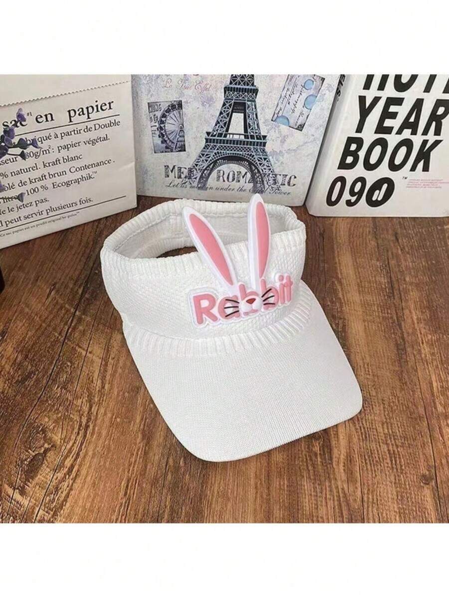 Children's Visor With Rabbit Ears Lightweight And Comfortable For Children With Sun Protection - Blanco - Ver 1