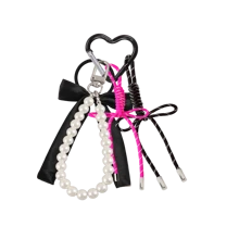 INS 风格缎面大蝴蝶结珍珠钥匙扣吊坠珍珠蝴蝶结饰物珍珠蝴蝶结钱包饰物包饰珠子编织绳钥匙扣吊坠饰物蝴蝶结珍珠钱包吊坠钥匙扣 - 彩色 - 查看 7