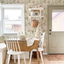 1pc 3m/10m Retro Floral Peel And Stick Wallpaper, Yellow Floral Design, 44cm Wide, Removable Vinyl Self-Adhesive Wallpaper Convenient For Home Decoration