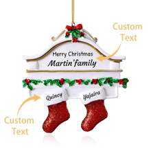 Personalized Christmas Ornaments Family Of 5 - Personalized Family Christmas Ornaments With Names, Polyresin Christmas Stocking Ornaments, Unique Custom Christmas Ornaments 2024