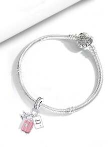 1Pc Christmas Fashionable Round-The-World Traveller Aircraft Charm Bead Fit For Women Bracelets Bangles DIY Jewelry Making And Daily Outfit Matching Jewelry Decoration For Girls