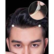 Ultra-Thin Natural Hair Toupee For Men - Invisible Seamless Frontal Hairline & Forehead Patch, Straight Hairpiece - Natural & Black - View 8