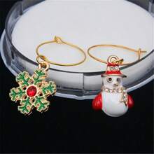 18pcs Random Romantic Christmas Deer Stemmed Glass Pendant Decorations, Christmas Holiday Wine Glass Charms, Christmas Party Cup Identifiers - Multicolor - View 4