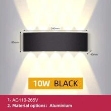 CANMEIJIA LED 壁灯，户外防水花园照明，高流明 3000/4000/6500K 壁灯，铝/塑料防水 IP65，85V-265V 适用于户外阳台/楼梯/街道/室内/花园/客厅/浴室/厨房/卧室/走廊 - 望遠鏡壁燈 - 查看 17