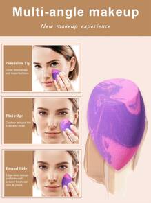2pcs Makeup Sponges, Suitable For Applying Cream And Powder Cosmetics Such As Concealer And Loose Powder - Multicolor - View 9