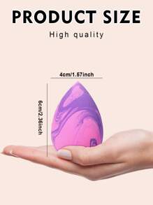 2pcs Makeup Sponges, Suitable For Applying Cream And Powder Cosmetics Such As Concealer And Loose Powder - Multicolor - View 3