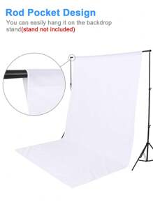 1 件白色涤纶照片背景，摄影背景布，用于摄影背景窗帘，摄影工作室背景装饰，高密度涤纶面料纯白色照片背景窗帘，用于婚礼生日拍摄肖像背景装饰 - 白色 - 查看 4