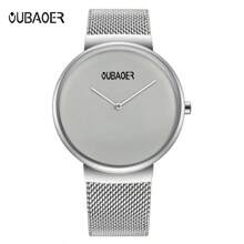 欧宝尔中性奢华小品牌简约风格钢网带薄女士手表，合金防水石英腕表，圣诞节、新年、情人节的节日礼物 - 多色 - 查看 18