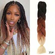 24 英寸渐变色合成发辫预拉伸批发大号编织 KaneKalon 接发 100g/件