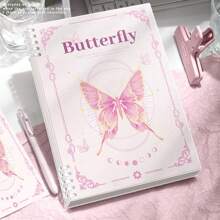 1 Pc A5/B5 Butterfly Themed Notebook, Cute Cartoon Diary,Detachable Journal, Exercise Book,Office And Study Supplies,Back To School Supplies,Perfect For Students - Color Mixing - View 17