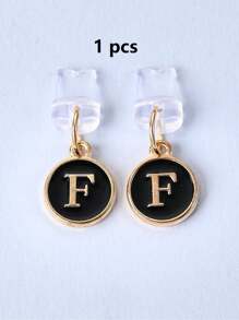 1pc White Electroplated Dust Plug Pendant With 26 English Alphabet On Both Sides, Compatible With Type C