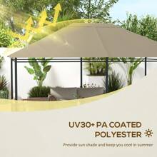Outsunny 3 X 4m Gazebo Canopy Replacement Covers, Garden Gazebo Roof Replacement With Vents And Drain Holes, TOP COVER ONLY - Caqui - Ver 3