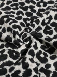 1 件女士休闲黑白/卡其色豹纹动物图案流苏保暖围巾，适合约会、日常穿着、购物、聚会、度假 - 彩色 - 查看 6