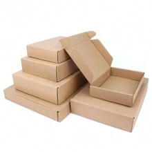 10pcs Corrugated Cardboard Box In Khaki Color For Postal And Packing Use, Airplane Box, Gift Box, Express Delivery Box, Packaging Box,Christmas Valentine Day