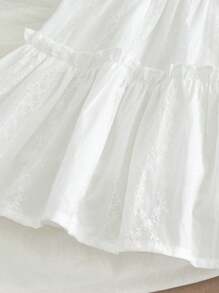 女童蕾丝领公主裙，春秋 - 白色 - 查看 5
