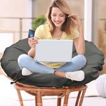 1pc Waterproof Papasan Seat Cover Only, Protects 44in To 47in Cushions From Pet Scratches And Stains, Machine Washable, Zippered, And Easy To Clean - Perfect For Indoor And Outdoor Use