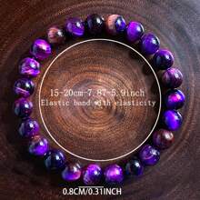 Bracelet pierre œil de tigre galaxie naturel 8 mm. Cette pierre naturelle symbolise la richesse et la bonne chance. Peut être offert en cadeau à la famille et aux amis (sans étiquette)
