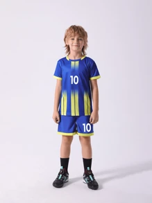 儿童和青少年新款休闲运动训练速干长袖运动服套装，适合休闲、运动、足球、团体活动，10 号