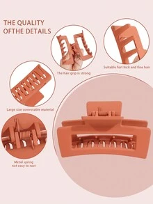 13 件/15 件女士纯色发夹，矩形闪亮款式，百搭配饰，适合日常、沐浴和户外活动 - 彩色 - 查看 2