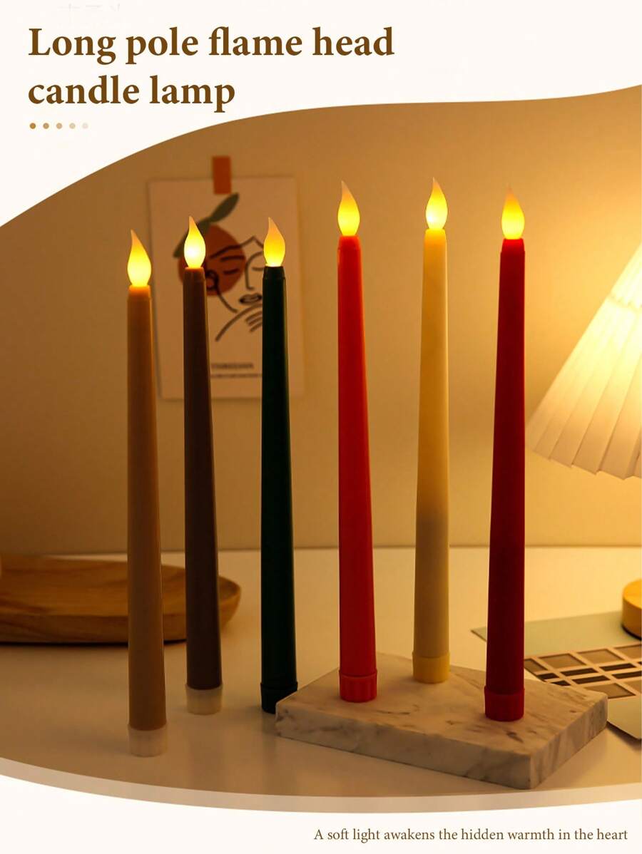 LED Creative Novelty Bullet-Shaped Colorful Electronic Candle Lamp Decoration Light, For Halloween, Parties, Gatherings With Friends - Multicolor - View 1