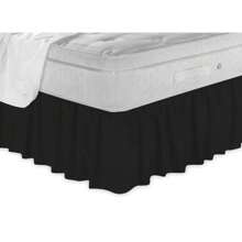 Saia Cama Box Casal Padrão Queen King e Solteiro Ajustável Com Elástico Em Toda Volta Promoção - Preto - Visão 2