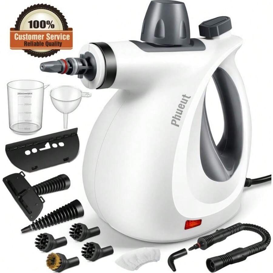 Pressurized Handheld MultiSurface Natural Steam Cleaner With 12 Pcs