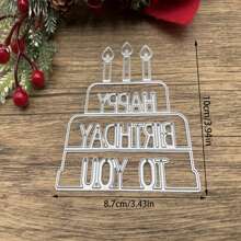 1 件蜡烛金属切割模具模板纸艺压花切割模板压花工具用于制作卡片、剪贴簿、相册纸 DIY 工艺品 - 銀色 - 查看 10