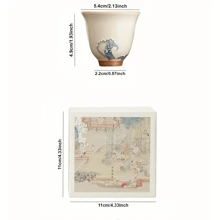 1 件高品质手绘陶瓷茶杯，礼盒套装，适合日常居家使用和节日返校礼物 - 彩色 - 查看 2