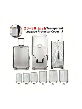 Transparent PVC 20-30 Inch Luggage Protective Cover, Waterproof Handbag Suitcase Cover, Trolley Case Anti-Slip/Anti-Fall/Anti-Scratch/Dustproof Holiday Essentials Holiday Travel Travel Essentials Travel Bag Travel Accessories Bag For School School Accessories School Stuff