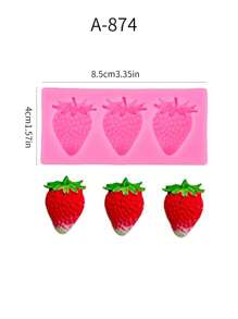 1 件草莓和菠萝形状硅胶模具，DIY 硅胶模具，用于手工皂、蜡烛、蜡装饰