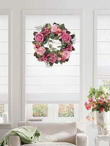 17.7in Spring Wreath Wreath For Front Door Eucalyptus Wreath Peony Flower Wreath For Door Decor Home Decor Wedding Decoration Valentine Day - Kiểu 2 - Xem 4