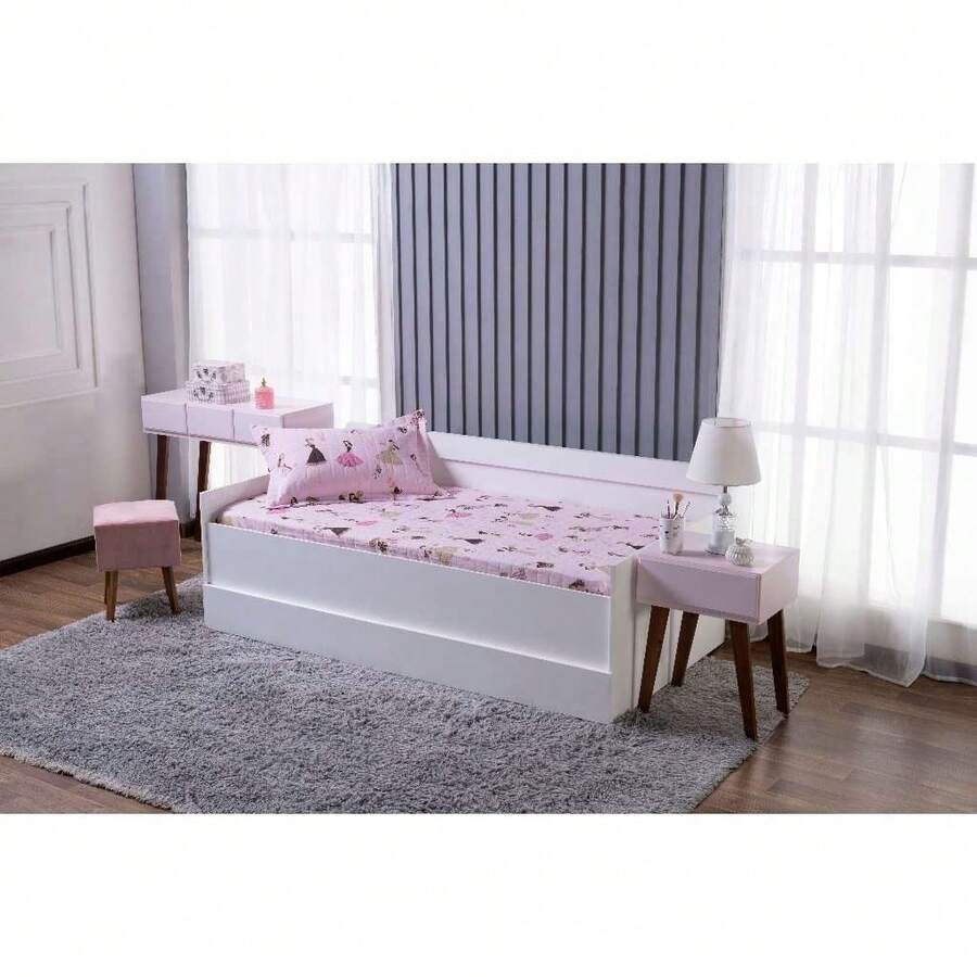 2-Piece Kit Bedspread With Elastic For Quilted Built-In Children's Bed + Pillowcase For Printed Bunk Bed - 粉色 - 查看 1