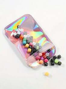 50 个自封 OPP 袋激光彩虹拉链袋可重复包装珠宝零售袋袋礼品包装袋， - 粉色 - 查看 6