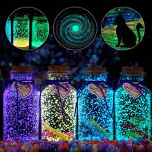 3-5mm/80g 彩砂 夜光鹅卵石 彩色夜光砂 发光石 水族箱园艺荧光鹅卵石 装饰石 水景 - 彩色 - 查看 5