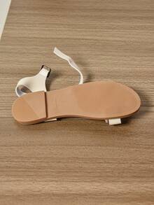 全新夏季女式平底角斗士凉鞋，防滑软垫鞋底，时尚休闲轻便鞋 - 米色 - 查看 7