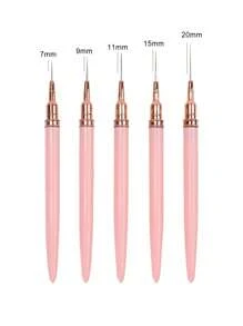 5 Pieces Nail Brush Set Clay Painting Tools Slim Line Stripe Painting UV Gel Painting Nail Design Pen Professional Nail Tools For Home Diy